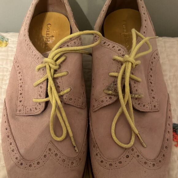 Cole Haan Oxford shoes, Suede Beige Yellow Lace Up, size 8.5 - Picture 3 of 9